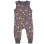 Piccalilly Wild Woods Organic Cotton Dungarees on a white background