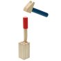 Plan Toys wooden hammer and chisel role play toy on a white background
