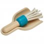 Plan Toys Cleaning Set wooden dustpan and mop/brush, white background