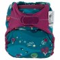 babipur nappy, teal colour with stars and campfire theme