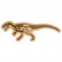 Reel wood handmade wooden allosaurus dinosaur toy on a white background
