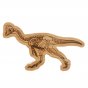 Reel wood handmade eco-friendly Pachycephalosaurus dinosaur toy on a white background