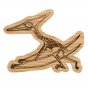 Reel wood eco-friendly pterodactyl dinosaur figure on a white background