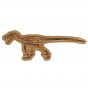 Reel wood eco-friendly wooden velociraptor dinosaur toy on a white background