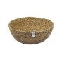 ReSpiin Seagrass Natural large woven Bowl with white label on a white background