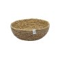 ReSpiin Seagrass Natural Medium woven Bowl with white label on a white background