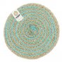 ReSpiin Spiral Jute Natural / Turquoise Coaster