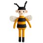 Roommate organic cotton childrens soft rag doll bee toy on a white background