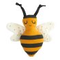 Roommate organic cotton soft childrens rattle bee toy on a white background