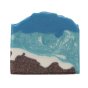 The soap mine solid beach soap bar on a white background