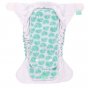 Tots Bots Bamboozle Nappy Pads - Hedgehug is a white nappy insert with teal hedgehog design. Two pads poppered into a Bamboozle wrap on white background.