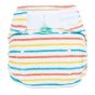 Tots bots reusable bamboozle stretch stripee cloth nappy on white background