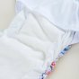 Inside Tots Bots Reusable washable easyfit nappy with rainbows all over on white background