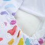 Tots Bots Teenyfit reusable nappy in cloud nine print with up close view of cloth inner
