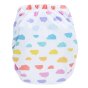 Tots Bots Teenyfit reusable nappy in cloud nine print on white background