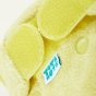 Close up of the velcro straps on the Tots bots eco-friendly bamboo reusable yellow baby nappy 