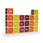 Uncle Goose eco-friendly handmade wooden periodic table blocks stacked in groups on a white background