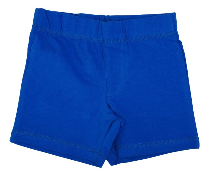 Children shorts in a plain mid-blue organic cotton from DUNS