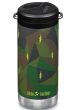 green brown and black bottle with lightening bolts and a twist straw cap