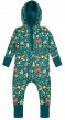 Piccalilly long sleeved GOTS organic cotton hooded kids playsuit