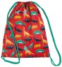 red kit bag with dinos print from frugi
