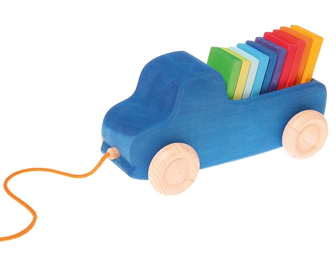 Grimm's Blue Truck Pull Toy