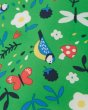 Close up of a blue bird on a the Frugi childrens hedgerow print rain or shine jacket