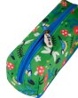 Close up of the zip on the Frugi kids hedgerow pencil case