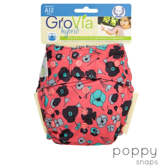 GroVia Poppers Shell New Prints-Poppy