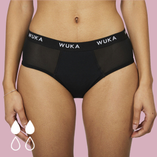 Ella Midi Brief Black Period Panties, XS-XL