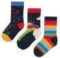 3 pack of socks with rainbows and sharks print from frugi