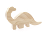 O-WOW handmade maple diplodocus toy on a white background