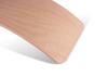 Close up of Wobbel Original Bare Beech Wood Balance Board on a white background