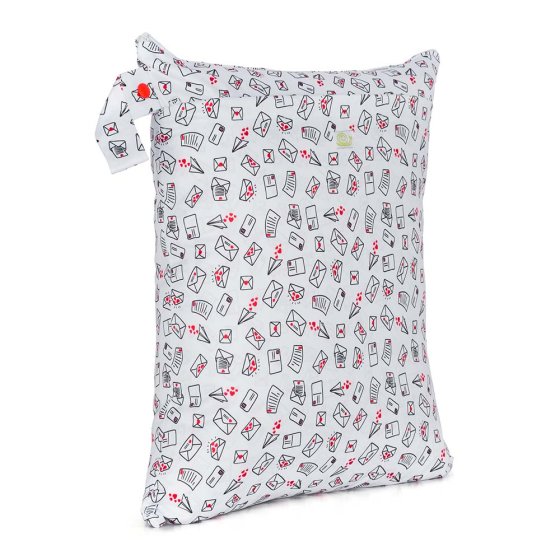 Baba and boo medium love letters reusable nappy wet bag on a white background
