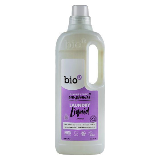 Bio-D laundry liquid concentrated non-bio liquid on a white background