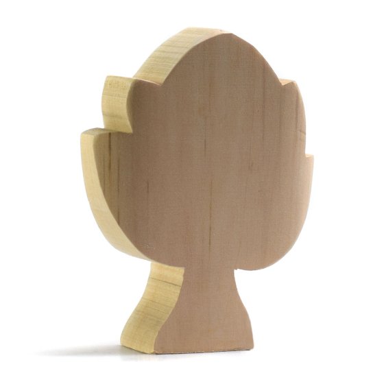 Bumbu plastic free handmade wooden maple tree toy with a natural wood finish on a white background