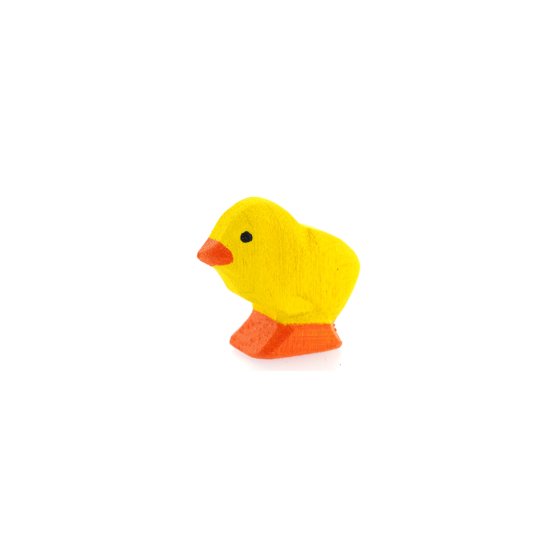 Bumbu small handmade wooden chick toy on a white background