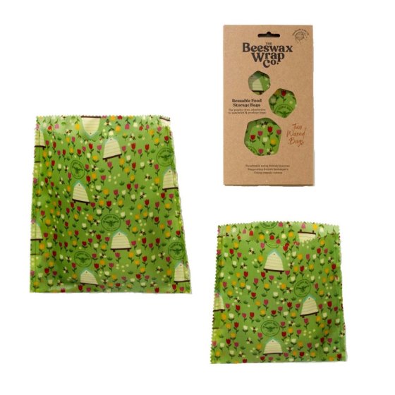 The Beeswax Wrap Co. 2 Storage Bags Pack - Meadow