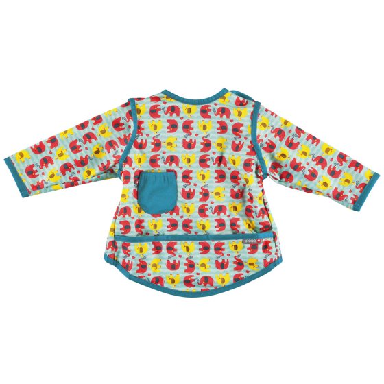 Front of the close babipur elephant stage 4 coverall bib on a white background