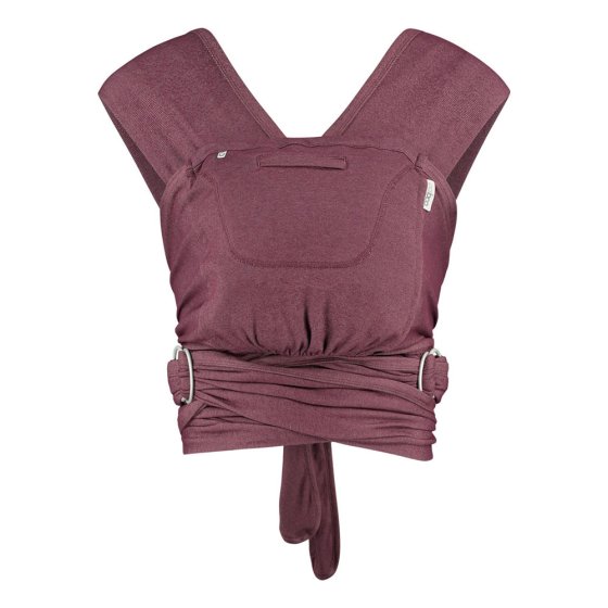 Close caboo cotton blend baby carrier in the burgundy colour on a white background