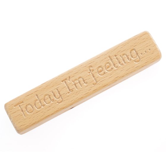 Coach House wooden emotion flashcard stand on a white background