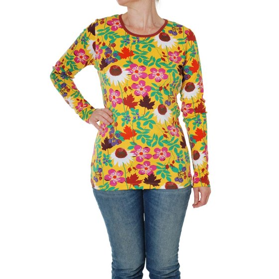 Duns Adult Yellow Autumn Flowers Long Sleeve Top