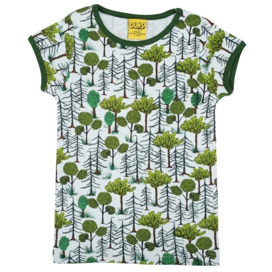 DUNS Sweden eco-friendly childrens enchanted forest short sleeved top on a white background
