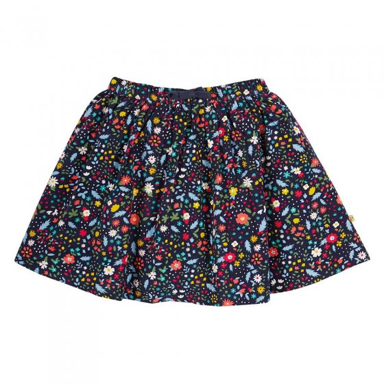 Frugi childrens eco-friendly organic cotton mountainside floral cord lizzie skirt on a white background