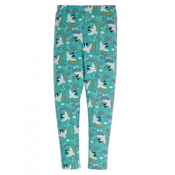 Frugi childrens eco-friendly libby printed leggings in the ptarmigan print on a white background