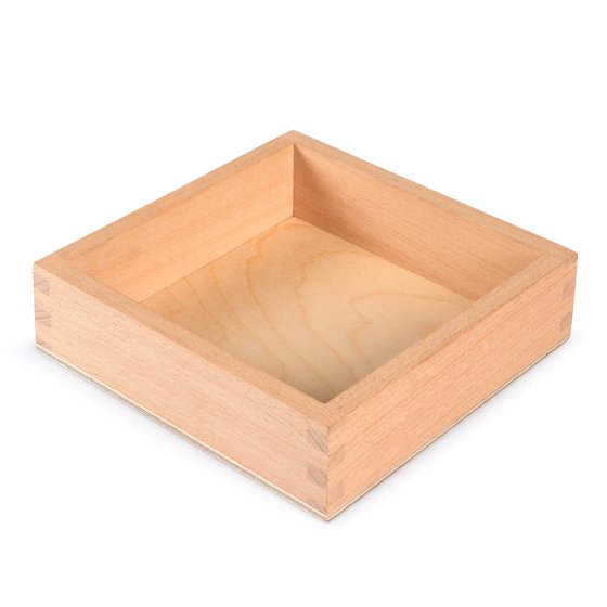 Grapat eco-friendly wooden toy storage box on a white background