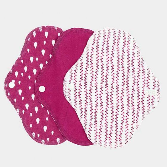 Imse Cotton Flannel Panty Liners 3 Pack - Sangria