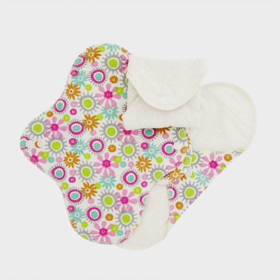 Imse Classic Cotton Flannel Regular Menstrual Pads 3 Pack - Flower
