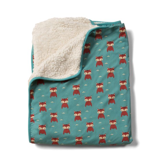 LGR Night Time Foxes Sherpa Blanket