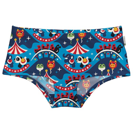 Maxomorra adults organic cotton hipster briefs in the fairground print on a white background